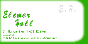 elemer holl business card