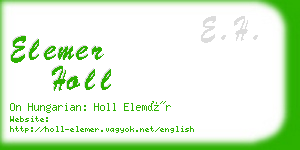 elemer holl business card